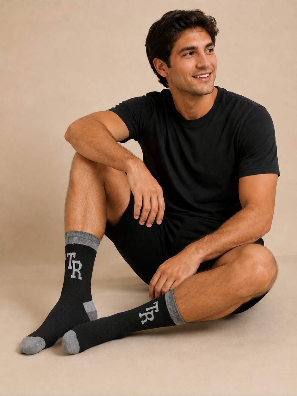 True Religion Men's Casual Crew Socks - Navy, Gray and Black 6 pairs